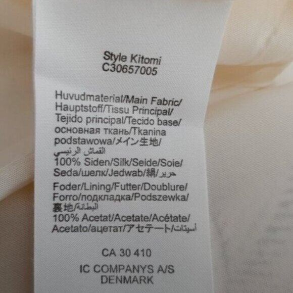 INWEAR BLACK LADYBIRD / Denmark Kitomi 100% Silk Floral Knee Length Dress Sz 6 - Picture 14 of 14